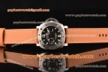 Panerai Luminor 1950 Submersible PAM243 Black Brown Leather Steel Watch