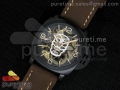 Luminer 47mm PVD Skeleton White Skull Dial on Deep Brown ASSO Strap A6497