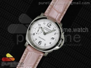 PAM049 F V6F 1:1 Best Edition White Dial on Pink Leather Strap A7750